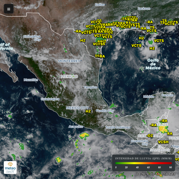 Mapa satelital de México en vivo