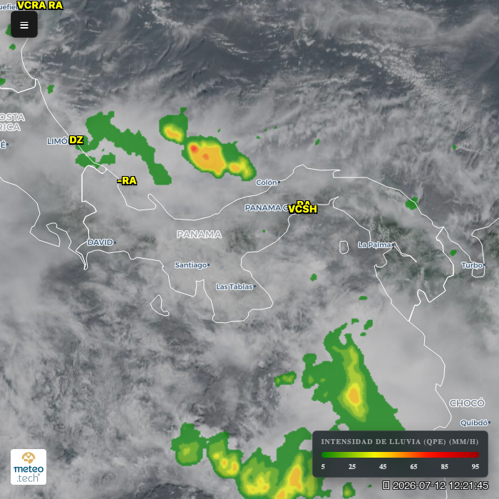 Mapa satelital de Panamá en vivo