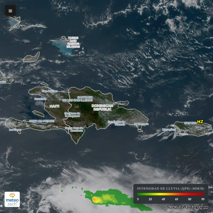 Mapa satelital de República Dominicana en vivo