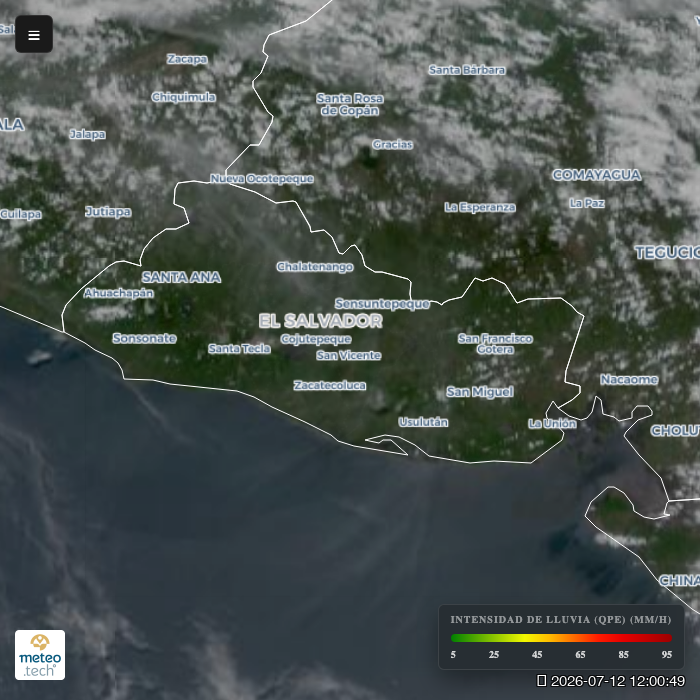 Mapa satelital de El Salvador en vivo